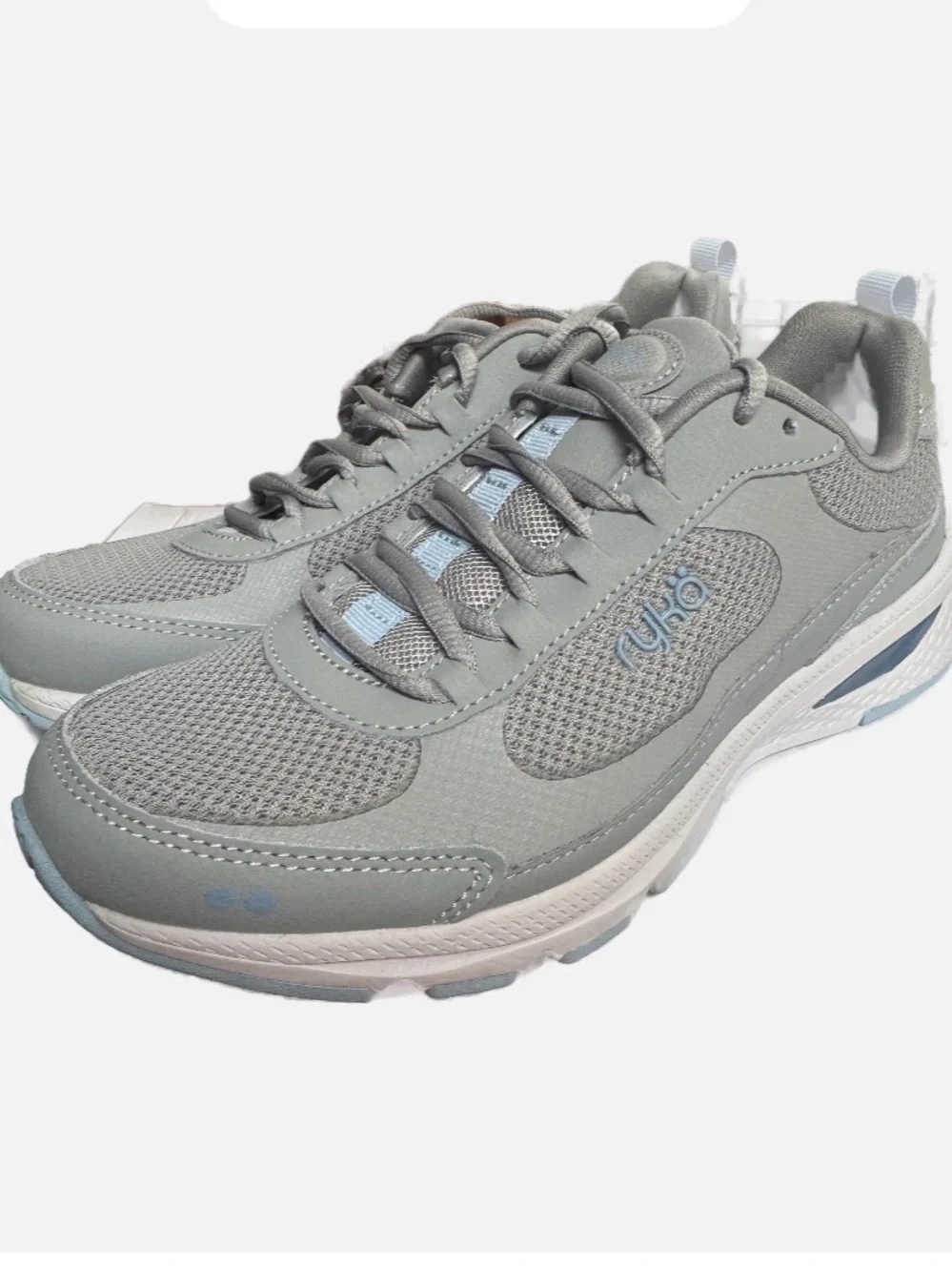 Ryka Brave Light Gray Blue Athletic Walking Sneakers